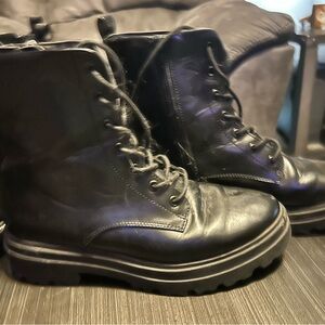 Black Combat Boots freshly polished gently used
